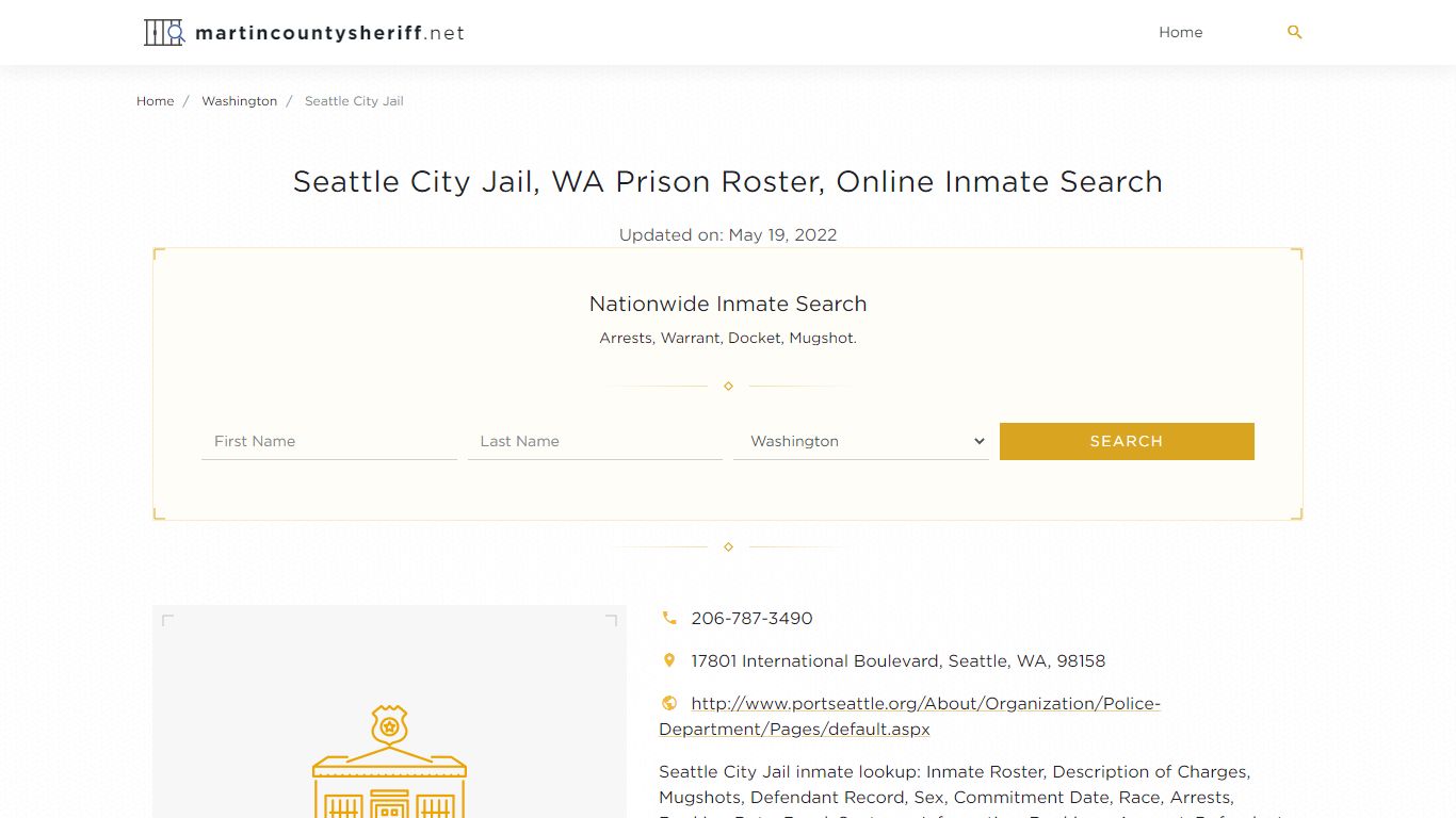 Seattle City Jail, WA Prison Roster, Online Inmate Search ...